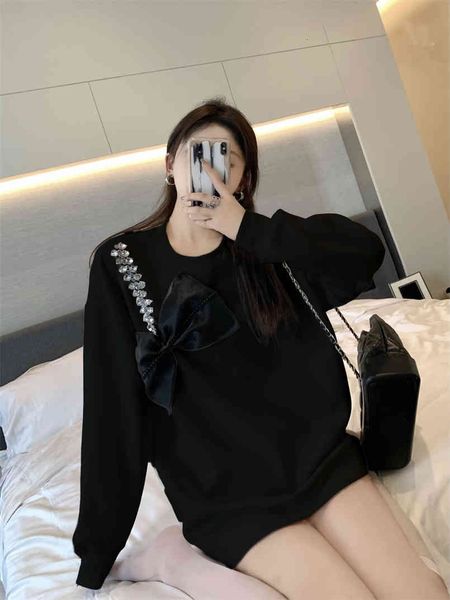 women's hoodies & sweatshirts autumn heavy industry nail bead inlaid diamond bowknot hoodie fashion age-reducing loose western style bl, Black
women's hoodies & sweatshirts autumn heavy industry nail bead inlaid diamond bowknot hoodie fashion age-reducing loose western style bl, Black