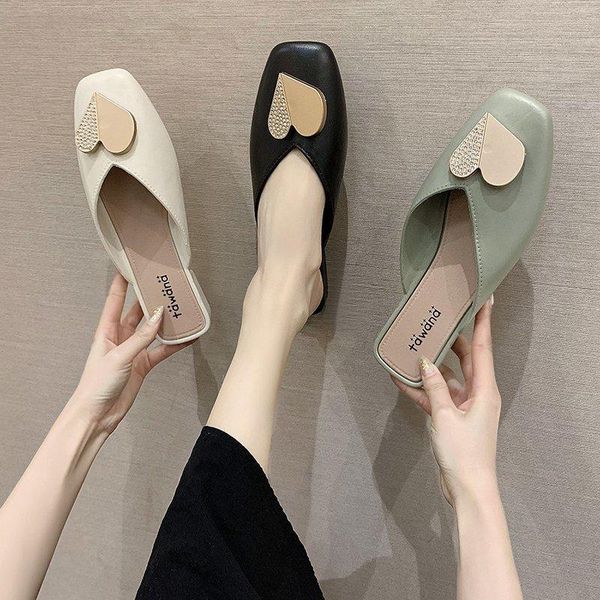 fashion sweet heart leather slippers for women slides 2021 summer outdoor office dress mules high heels shoes, Black
fashion sweet heart leather slippers for women slides 2021 summer outdoor office dress mules high heels shoes, Black