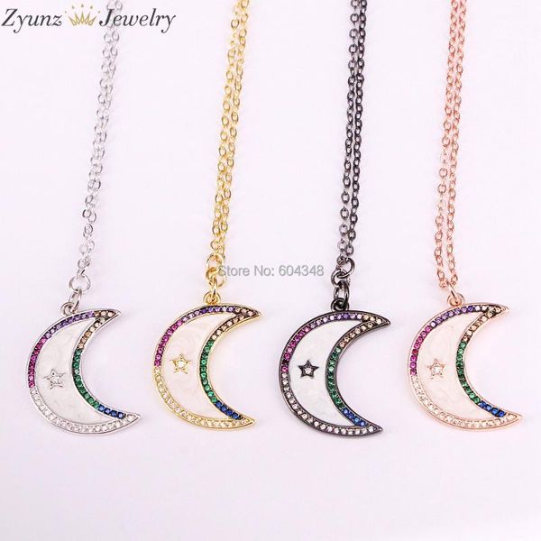 pendant necklaces 5pcs zyz334-5962 crescent moon with star necklace,rainbow cz pave enamel in gold/black/silver color
pendant necklaces 5pcs zyz334-5962 crescent moon with star necklace,rainbow cz pave enamel in gold/black/silver color
