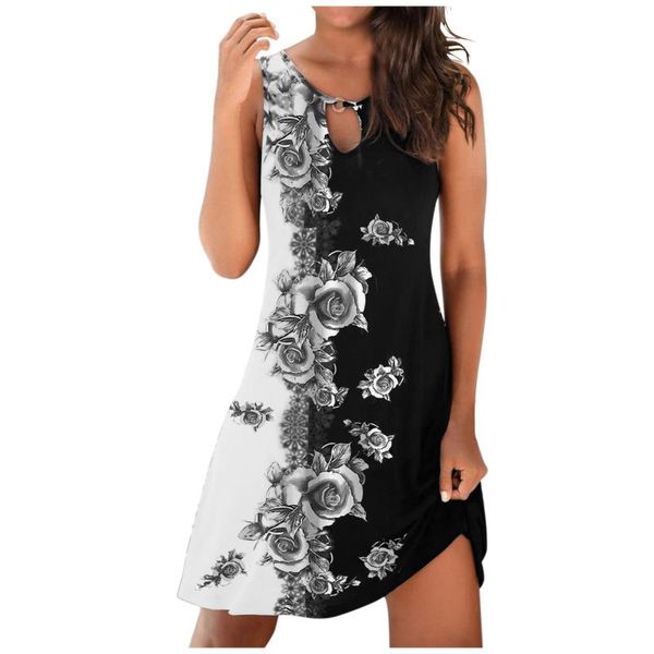 casual dresses vogue women summer mini dress o-neck sleeveless floral print slim sundress female loose beach party short #g1, Black;gray
casual dresses vogue women summer mini dress o-neck sleeveless floral print slim sundress female loose beach party short #g1, Black;gray