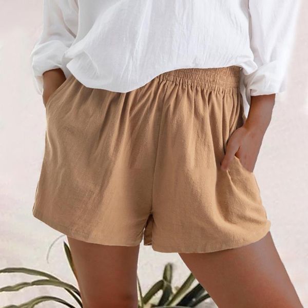 short pants summer cotton linen women shorts casual pure color elastic waist pockets shorts female beach loose shorts#p3, White;black
short pants summer cotton linen women shorts casual pure color elastic waist pockets shorts female beach loose shorts#p3, White;black
