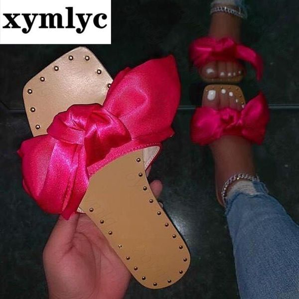 slippers summer women bowtie women's silk flat woman rivet ladies open toe slides female non slip elegant shoes plus size 43, Black
slippers summer women bowtie women's silk flat woman rivet ladies open toe slides female non slip elegant shoes plus size 43, Black