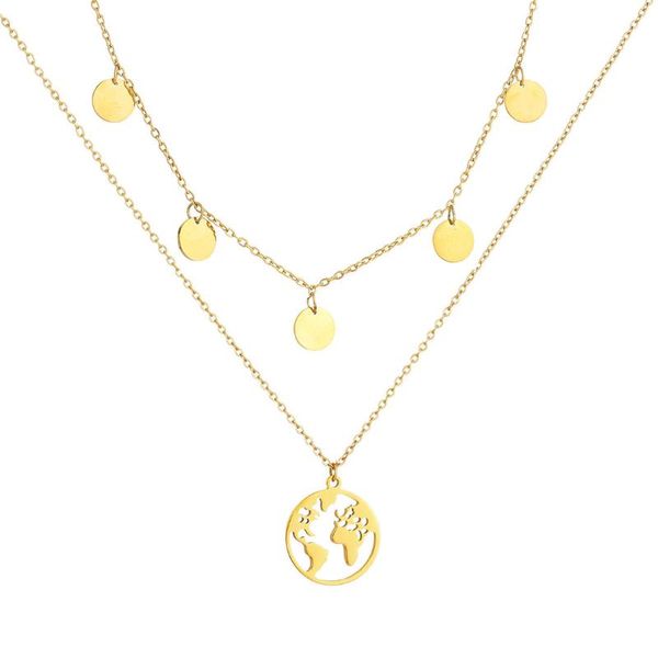 chains finding paradise wherever we go stainless steel travel the necklace and round coin pendant for woman, Silver
chains finding paradise wherever we go stainless steel travel the necklace and round coin pendant for woman, Silver