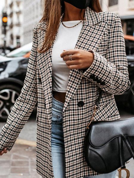 women's suits & blazers women's autumn women plaid button front blazer 2022 femme elegant label collar pocket designed coat office, White;black
women's suits & blazers women's autumn women plaid button front blazer 2022 femme elegant label collar pocket designed coat office, White;black