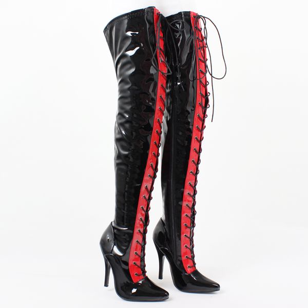 womens fashion fetish thin high heels patent leather pointed toe stiletto lace-up motorcycle over-the-knee thigh boots, Black;white
womens fashion fetish thin high heels patent leather pointed toe stiletto lace-up motorcycle over-the-knee thigh boots, Black;white