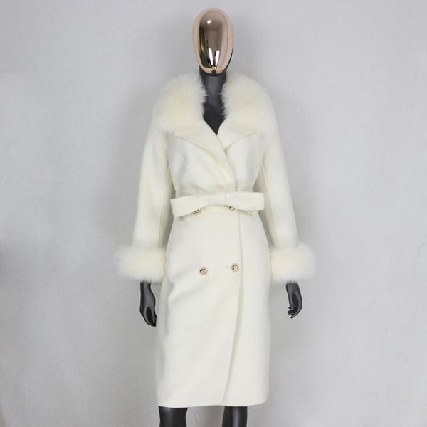 women's wool & blends 2021 cashmere real fur coat double breasted winter jacket women fluffy natural collar outerwear streetwear, Black
women's wool & blends 2021 cashmere real fur coat double breasted winter jacket women fluffy natural collar outerwear streetwear, Black
