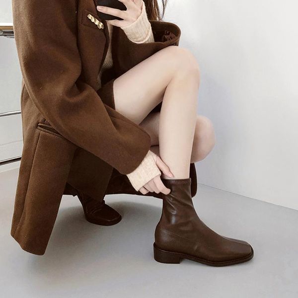 boots fashion all-match women's square toe thick heel nude white black brown size 33-42
boots fashion all-match women's square toe thick heel nude white black brown size 33-42