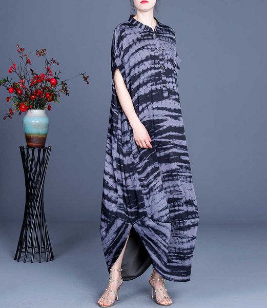 summer plus size patchwork vintage print batwing sleeve loose long dress for women 210615, Black;gray
summer plus size patchwork vintage print batwing sleeve loose long dress for women 210615, Black;gray