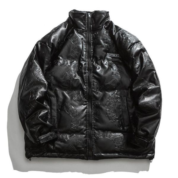 men's jackets streetwear parka jacket hip hop harajuku letter pu leather coat padded 2021 men winter cotton casual overcoat black, Black;brown
men's jackets streetwear parka jacket hip hop harajuku letter pu leather coat padded 2021 men winter cotton casual overcoat black, Black;brown