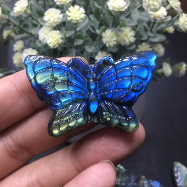decorative objects & figurines flashing beautiful natural labradorite crystal butterfly hand carved and polished rare gemstone home decorati 
decorative objects & figurines flashing beautiful natural labradorite crystal butterfly hand carved and polished rare gemstone home decorati