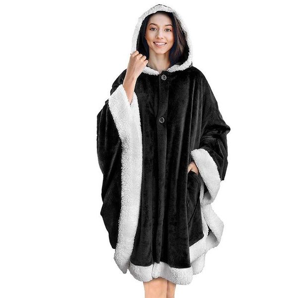 Angel Wrap Hooded Blanket Sherpa Lining Poncho Blanket Wrap with Warm Fleece Sherpa Plush Soft Wearable Throw Cape@88, Blue;gray
Angel Wrap Hooded Blanket Sherpa Lining Poncho Blanket Wrap with Warm Fleece Sherpa Plush Soft Wearable Throw Cape@88, Blue;gray