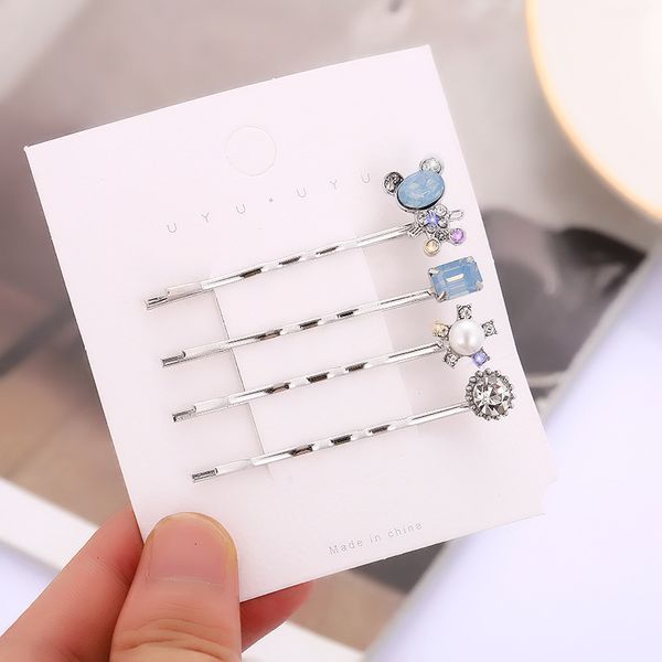 fashion simple cute diamond hairpin blue diamond hairpin red four piece set, Golden;silver
fashion simple cute diamond hairpin blue diamond hairpin red four piece set, Golden;silver