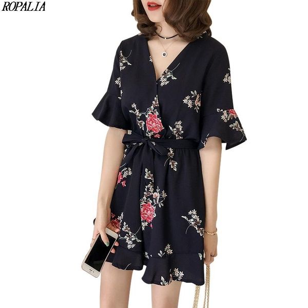 women's jumpsuits & rompers floral print chiffon loose high waist v-neck playsuit with sash short sleeve elegant playsuits beach style, Black;white
women's jumpsuits & rompers floral print chiffon loose high waist v-neck playsuit with sash short sleeve elegant playsuits beach style, Black;white