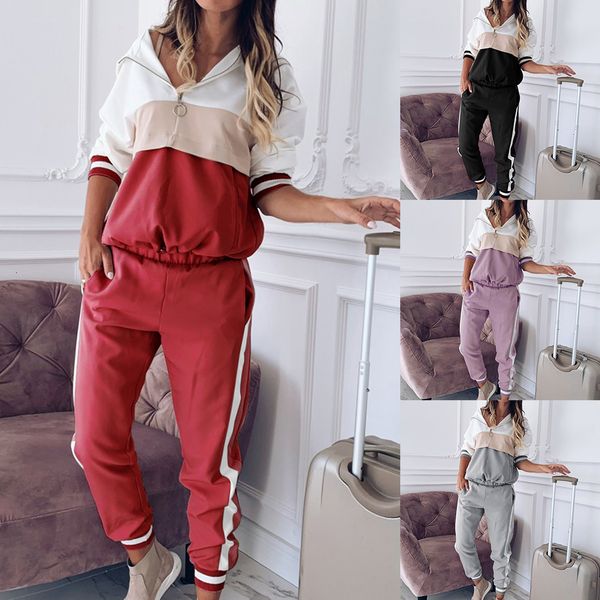 2021 new women color matching 2 piece sport set long sleeve stripe zipper hooded long pant casual loose jogging fall tracksuit 8a24, White;black
2021 new women color matching 2 piece sport set long sleeve stripe zipper hooded long pant casual loose jogging fall tracksuit 8a24, White;black