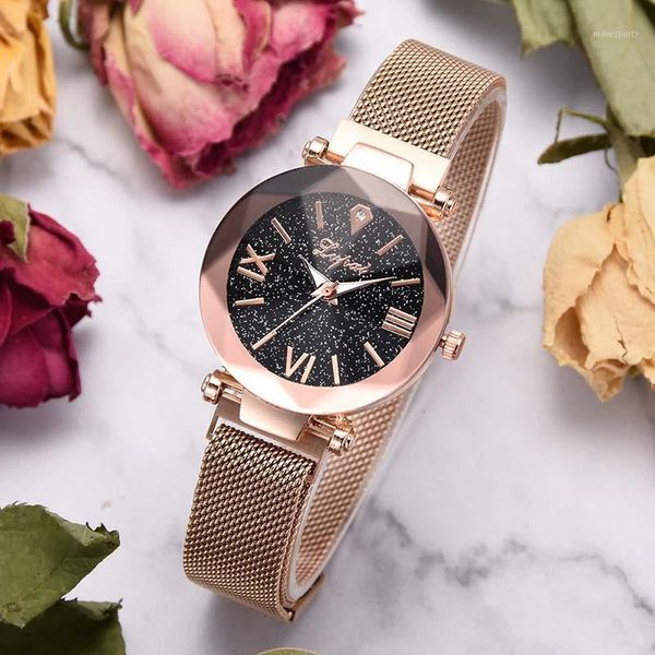 wristwatches women alloy mesh strap quartz watch star sky dial magnetic buckle wristwatch ik88, Slivery;brown
wristwatches women alloy mesh strap quartz watch star sky dial magnetic buckle wristwatch ik88, Slivery;brown