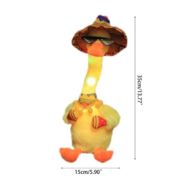 40JC 35cm/14in Dancing Duck Plush Stuffed Toy Electric Doll with Recording & Light Baby Gift Educational Toy Built-in Songs
40JC 35cm/14in Dancing Duck Plush Stuffed Toy Electric Doll with Recording & Light Baby Gift Educational Toy Built-in Songs