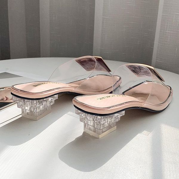 fashion square buckle high heels new summer shoes woman metal transparent square mid heel mules shoes female open slippers women, Black
fashion square buckle high heels new summer shoes woman metal transparent square mid heel mules shoes female open slippers women, Black