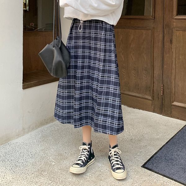 new korean style high elastic waist long woman 2021 spring autumn plaid a-line vintage skirts womens (f4156) sev1, Black
new korean style high elastic waist long woman 2021 spring autumn plaid a-line vintage skirts womens (f4156) sev1, Black