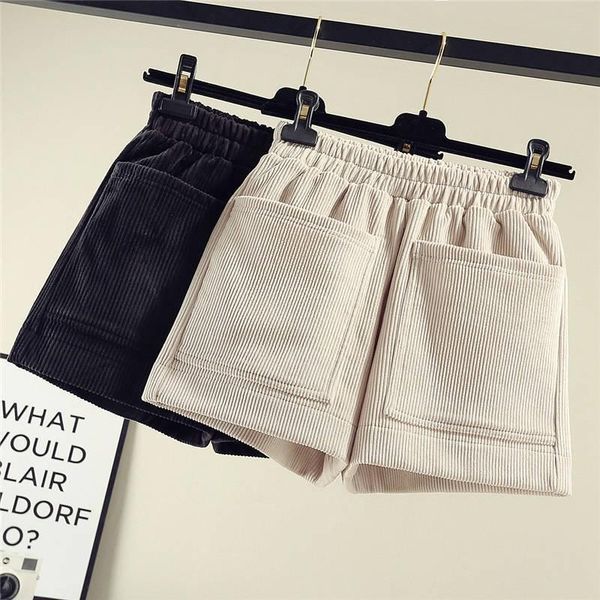 women's shorts corduroy wide-leg short women 2021 casual loose korean retro solid elastic waist pants winter warm femme outerwear, White;black
women's shorts corduroy wide-leg short women 2021 casual loose korean retro solid elastic waist pants winter warm femme outerwear, White;black