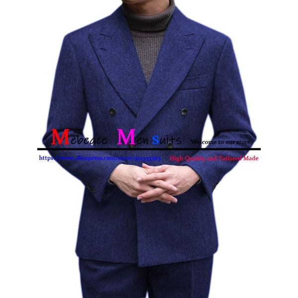 men's suits & blazers winter blue tweed wool herringbone men business slim fit double breasted wedding groom peaked lapel blazer trajes, White;black
men's suits & blazers winter blue tweed wool herringbone men business slim fit double breasted wedding groom peaked lapel blazer trajes, White;black