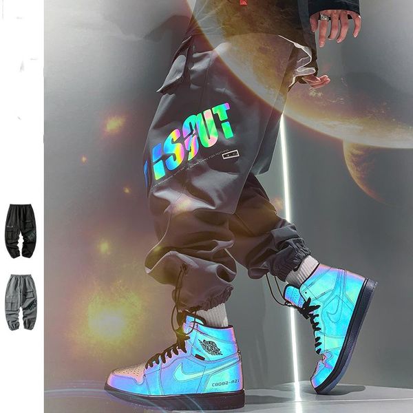 men's pants korean hip hop reflective letters harem plus size baggy joggers men clothes streetwear kpop oversize casual cargo trousers, Black
men's pants korean hip hop reflective letters harem plus size baggy joggers men clothes streetwear kpop oversize casual cargo trousers, Black