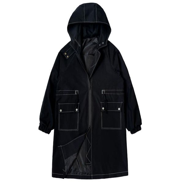 men's trench coats spring autumn jacket long coat oversized solid color mantle big pocket fashion hoodie windbreaker outwear homme, Tan;black
men's trench coats spring autumn jacket long coat oversized solid color mantle big pocket fashion hoodie windbreaker outwear homme, Tan;black