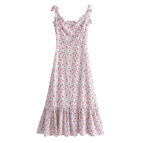 casual dresses 2021 summer women long ruffle hem vintage floral lacing bowknot strap vestidos elegance sleeveless tie-string midi dress, Black;gray
casual dresses 2021 summer women long ruffle hem vintage floral lacing bowknot strap vestidos elegance sleeveless tie-string midi dress, Black;gray