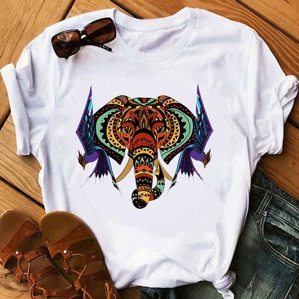 women's t-shirt colorful elephant art print t shirt women casual short sleeve o neck tee girl 90s harajuku womens graphic female tshir, White
women's t-shirt colorful elephant art print t shirt women casual short sleeve o neck tee girl 90s harajuku womens graphic female tshir, White