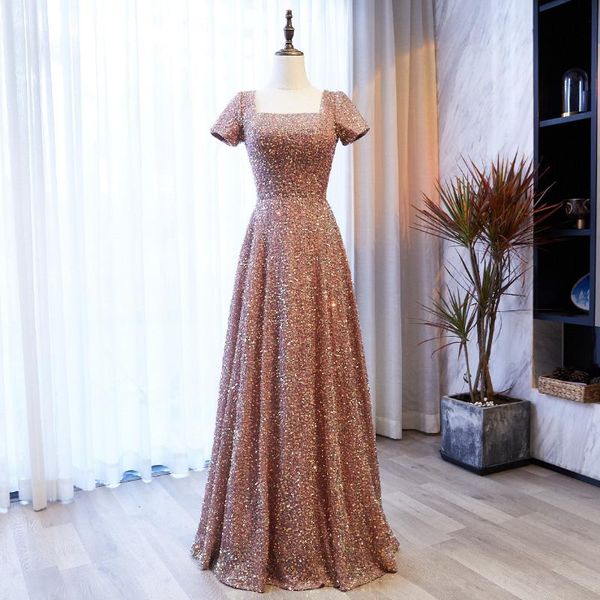party dresses elegant square collar evening dress short sleeves sequins a-line pleat floor-length zipper back formal woman b1163, White;black
party dresses elegant square collar evening dress short sleeves sequins a-line pleat floor-length zipper back formal woman b1163, White;black