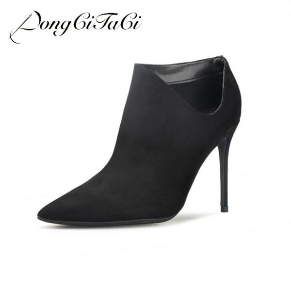 boots dongcitaci autumn winter women ankle high heels shoes woman pumps pointed toe solid wedding warm side cut-outs 32-46, Black
boots dongcitaci autumn winter women ankle high heels shoes woman pumps pointed toe solid wedding warm side cut-outs 32-46, Black