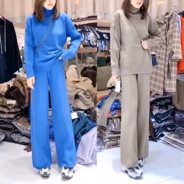 women's two piece pants 2021 sweater set women tracksuit spring autumn knitted suits 2 warm turtleneck pullovers wide legs, White
women's two piece pants 2021 sweater set women tracksuit spring autumn knitted suits 2 warm turtleneck pullovers wide legs, White
