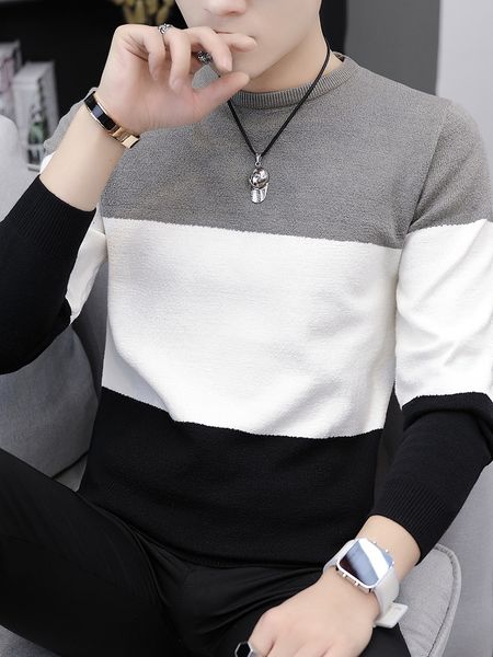 men's 2021 new korean edition slim long sleeve bottom knitted sweater autumn and winter thick utd2, White;black
men's 2021 new korean edition slim long sleeve bottom knitted sweater autumn and winter thick utd2, White;black