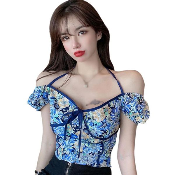 women's blouses & shirts fashion floral print v neck blouse slim exposed navel short sleeves korean style, White
women's blouses & shirts fashion floral print v neck blouse slim exposed navel short sleeves korean style, White