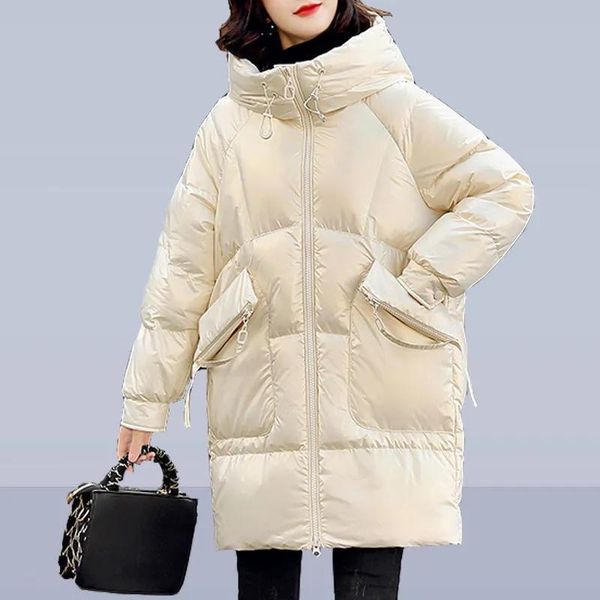 women's down & parkas woman jacket coat cotton-padded clothes long fashion loose bright leather hooded cotton veste femme, Black
women's down & parkas woman jacket coat cotton-padded clothes long fashion loose bright leather hooded cotton veste femme, Black