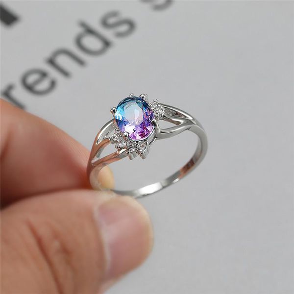 wedding rings charm female crystal blue purple stone ring vintage silver color rainbow for women promise love engagement, Slivery;golden
wedding rings charm female crystal blue purple stone ring vintage silver color rainbow for women promise love engagement, Slivery;golden