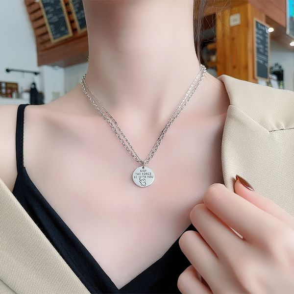 chaosheng s925 sterling silver stitched double-layer round brand creative elephant english necklace ins korean style clavicle chain
chaosheng s925 sterling silver stitched double-layer round brand creative elephant english necklace ins korean style clavicle chain