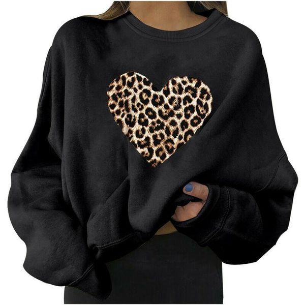 women's hoodies & sweatshirts clothes winter love leopard prints hooded warmer fashion 2021 casual loose crewedneck ladies outfits, Black
women's hoodies & sweatshirts clothes winter love leopard prints hooded warmer fashion 2021 casual loose crewedneck ladies outfits, Black