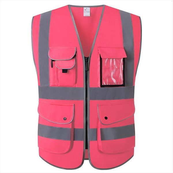 pink 9 pockets high visibility vest mens work safety with reflective strips m l, White;black
pink 9 pockets high visibility vest mens work safety with reflective strips m l, White;black