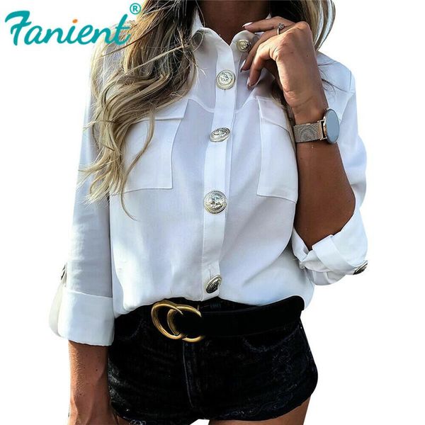 women's blouses & shirts ladies casual button blouse blusa feminina women with pocket office lady chemisier femme white
women's blouses & shirts ladies casual button blouse blusa feminina women with pocket office lady chemisier femme white