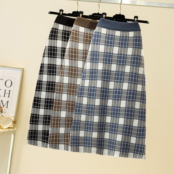 women retro plaid knitting skirt women elastic high waist loose skirt autumn winter casual fashion a-line sweater skirt, White;black
women retro plaid knitting skirt women elastic high waist loose skirt autumn winter casual fashion a-line sweater skirt, White;black