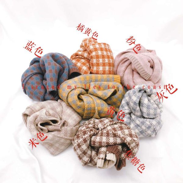 children's scarf autumn winter boys and girls' wool knitting warm korean plaid baby neck cover, Blue;black
children's scarf autumn winter boys and girls' wool knitting warm korean plaid baby neck cover, Blue;black