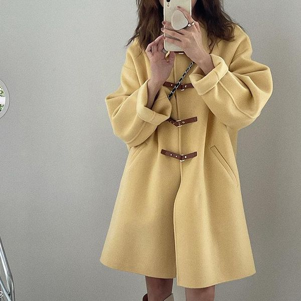 women's wool & blends autumn long woolen coat women winter clothing double sides jacket woman horn button100% warm cashmere overcoat, Black
women's wool & blends autumn long woolen coat women winter clothing double sides jacket woman horn button100% warm cashmere overcoat, Black