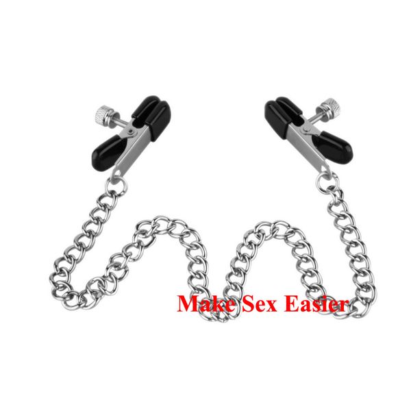 adjustable nipple clamps with 30cm chains tweezers metal nipple clip toys for couple games
adjustable nipple clamps with 30cm chains tweezers metal nipple clip toys for couple games