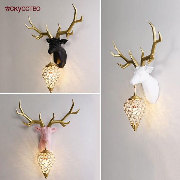 american art deco black white pink antlers deer resin wall lamp for living room coffee store sconce aisle decoration led lights
american art deco black white pink antlers deer resin wall lamp for living room coffee store sconce aisle decoration led lights