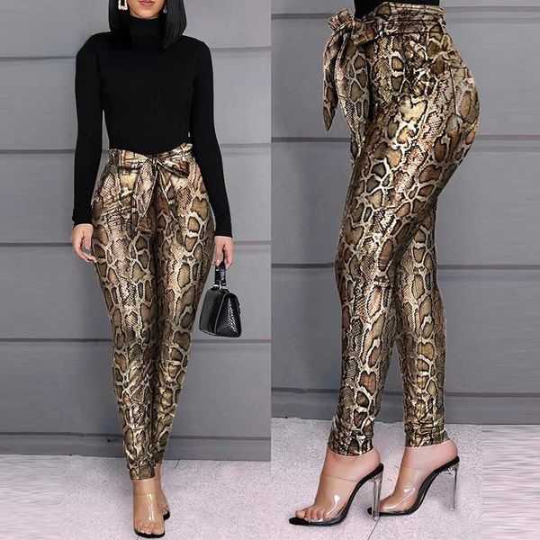 women's pants & capris 2021 snake skin printed high waist lace-up casual slim pencil, Black;white
women's pants & capris 2021 snake skin printed high waist lace-up casual slim pencil, Black;white