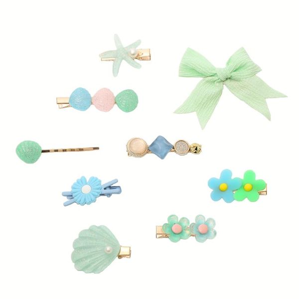hair accessories 9 pcs children's hairpin set korean version cute baby sweet headdress girl's fabric hairpins girl, Slivery;white
hair accessories 9 pcs children's hairpin set korean version cute baby sweet headdress girl's fabric hairpins girl, Slivery;white