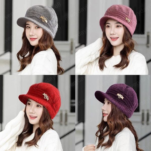 women rabbit fur knitted berets hats casual solid color autumn winter hat female bonnet caps boina feminino thick warm cap, Blue;gray
women rabbit fur knitted berets hats casual solid color autumn winter hat female bonnet caps boina feminino thick warm cap, Blue;gray