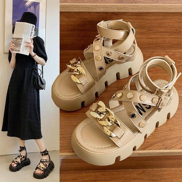 sandals sandal for women buckle strap flat platform lady shoes metal decoration rivet solid cross-strap roman shoe casual ladies, Black
sandals sandal for women buckle strap flat platform lady shoes metal decoration rivet solid cross-strap roman shoe casual ladies, Black