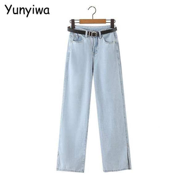 women's jeans 2021 fashion women side open loose pants with belt long trousers pockets zipper female hy239, Blue
women's jeans 2021 fashion women side open loose pants with belt long trousers pockets zipper female hy239, Blue
