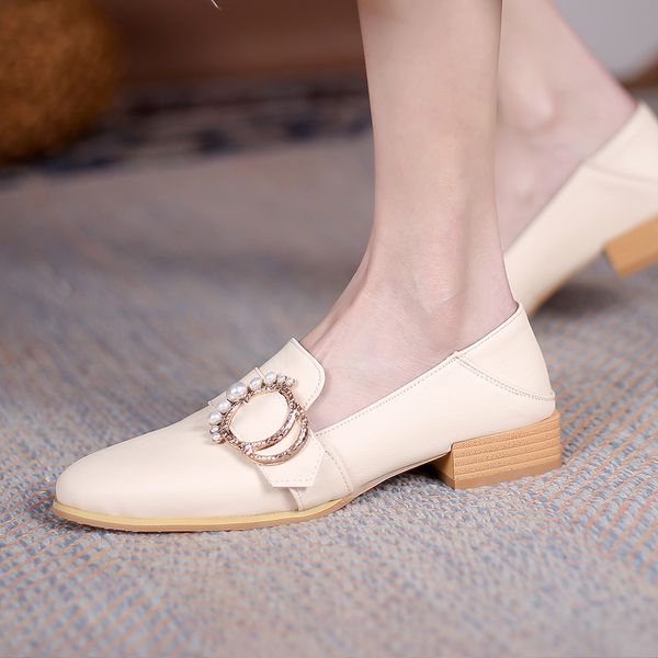 big metal ring encrusted pearls low bombs with grain of wood beige heel commuter casual style women's shoes fsch, Black
big metal ring encrusted pearls low bombs with grain of wood beige heel commuter casual style women's shoes fsch, Black